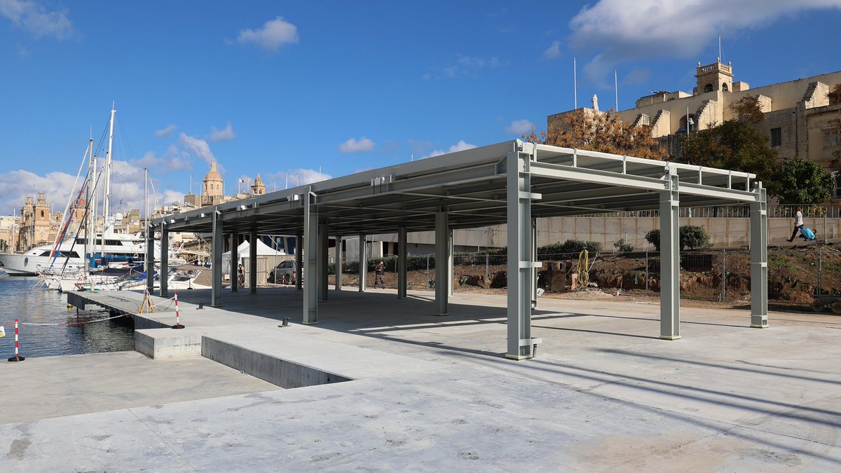 F_Azzopardi's tweet photo. Final phases of #Cospicua ferry landing site. €5m @InfraMalta EU-funded project for safer facilities for ferry passengers travelling between #Sliema, #Valletta &amp; #Cospicua, improving efficiency &amp; accessibility. @followianborg @stefanzrinzo @MaltaGov 
https://t.co/hN18H48NS9 https://t.co/K8wYNYA7kA