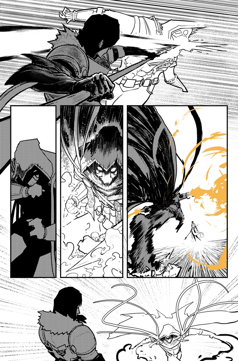 Some of my favorite published pages are ofcourse ALL about fighting and depicting power.
Don't get me wrong, I love drawing slower and more "quiet" momments but these are the shots I was made to do!