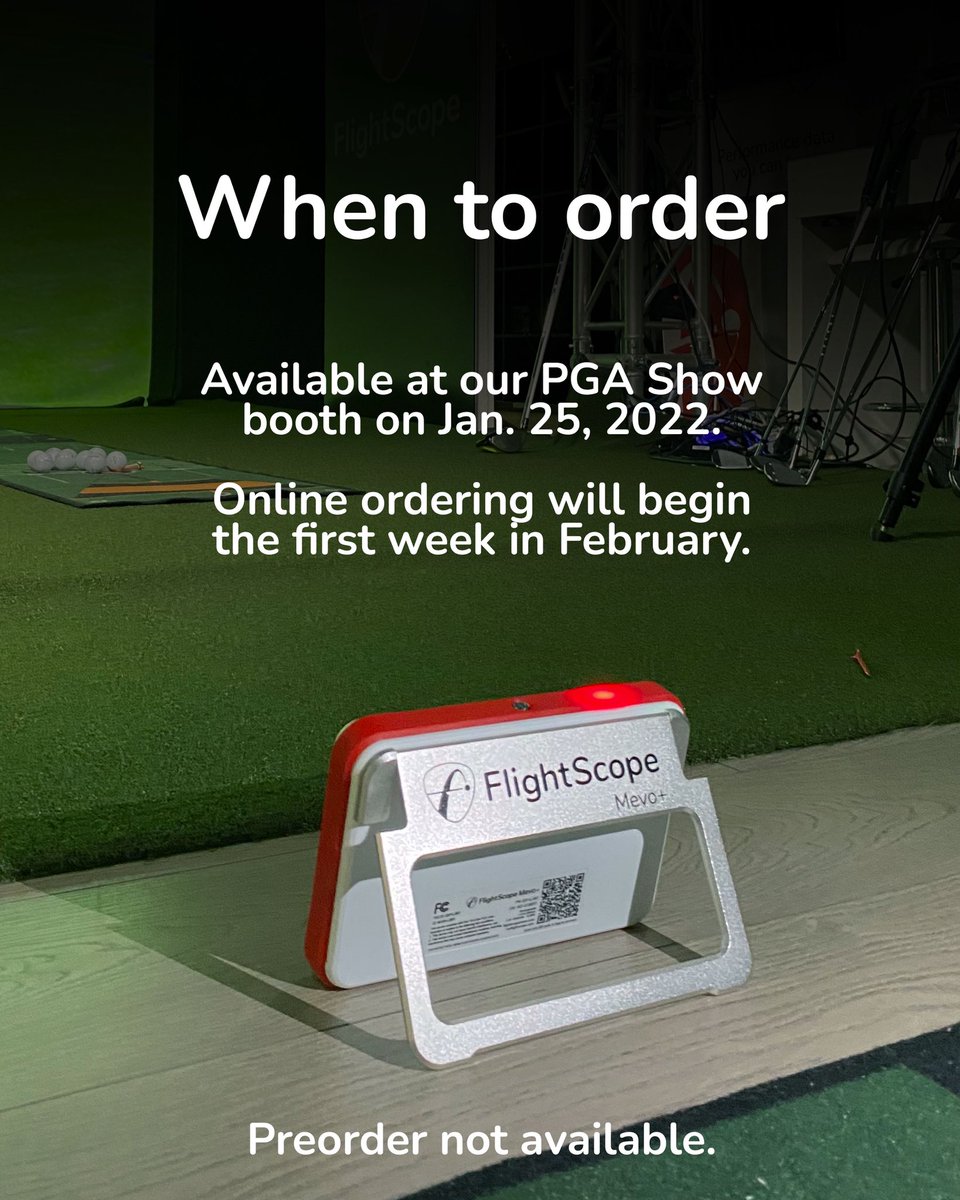 FlightScopeGolf's tweet image. Mevo+ Pro Package Update 🚨

More to come very soon. We appreciate your patience.

#FlightScopeMevoPlus
#PerformanceDataYouCanTrust