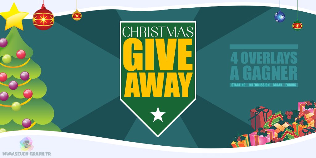 Pour cette période de fête, nous avons décidé d’offrir à notre communauté de streamer un CHRISTMAS GIVEAWAY. L’un d’entre vous aura la chance de gagner 4 OVERLAYS 

Pour participer : 
1️⃣ Follow <a href="/Seven7Graph/">Seven Graph</a> 
2️⃣ Retweet en tagguant un de tes ami(e)s qui en a besoin
  
TAS 31/12