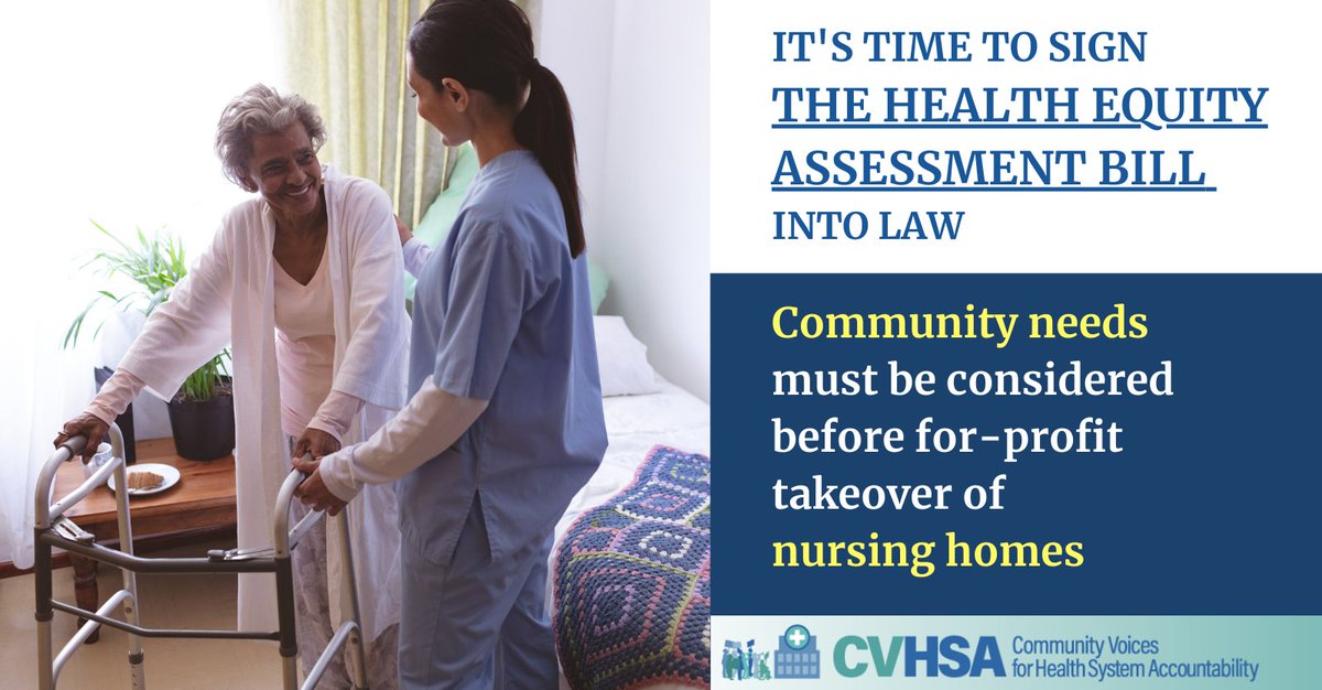 For-profit companies are buying up nursing homes, and making money is more important to them than serving our community needs. <a href="/GovKathyHochul/">Governor Kathy Hochul</a> please sign the Health Equity Assessment Bill to require greater state scrutiny of these sales! #NYSHealthEquity