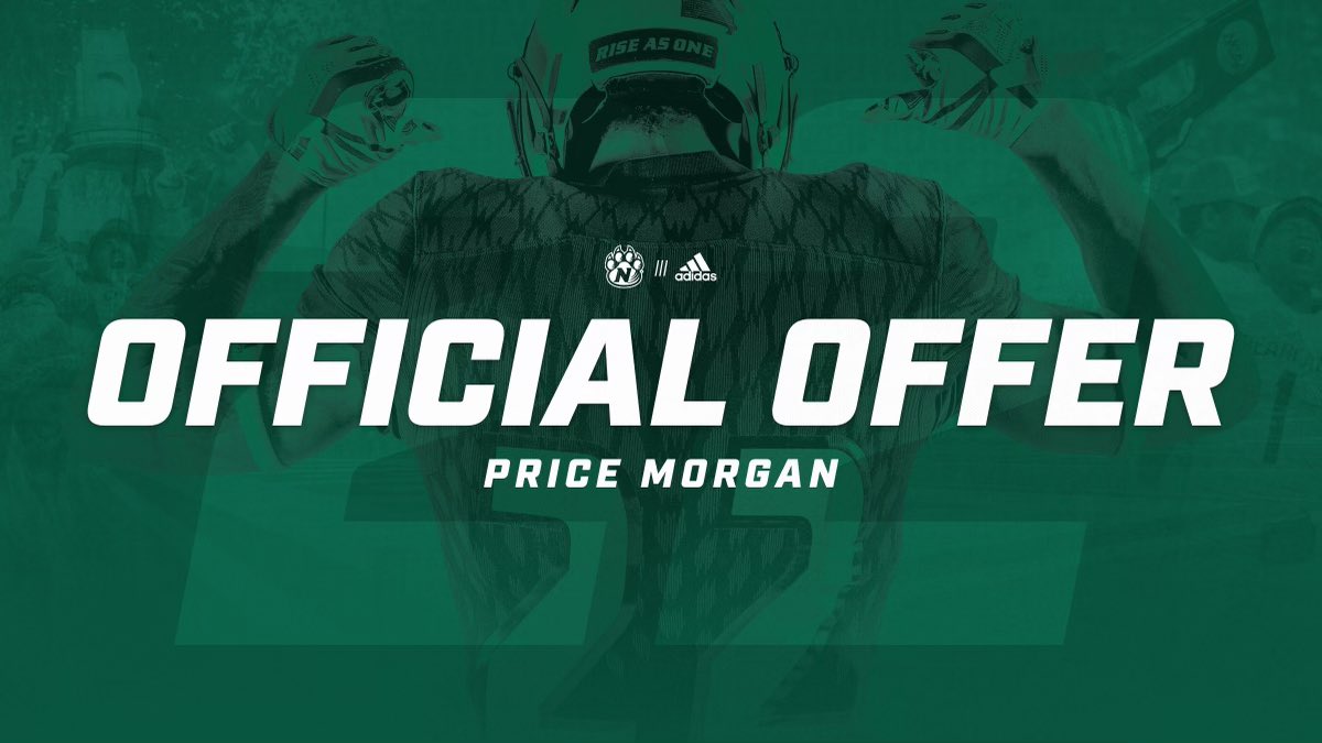 After a great conversation with <a href="/CoachDavis_87/">Roberto Davis</a> I’m blessed to receive an offer from <a href="/NWBearcat_FB/">Northwest Football</a> 💚💚
<a href="/CoachB_Morgan/">Coach Morgan</a> <a href="/Coach_Hughes2/">Coach Hughes</a> <a href="/CoachVanTheMan/">Steve Van Meter</a>