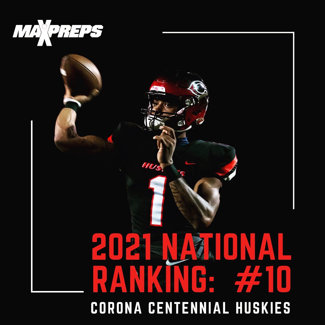 Centennial Football finishes 2021 ranked #10 in the @maxpreps Top 25. 

In the Maxpreps Era (Since 2004), no team in the CIF-SS has more Top 25 finishes than Centennial.

The road to #1 in 2022 has already begun!