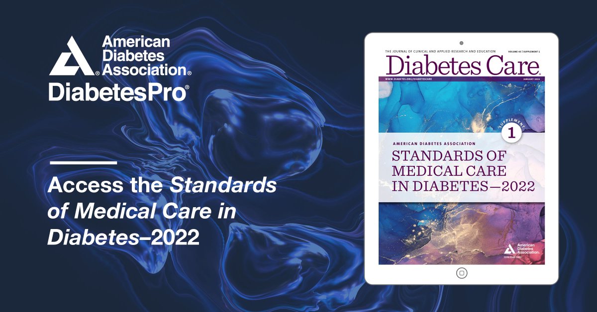 ADA_DiabetesPro's tweet photo. The ADA published the Standards of Medical Care in Diabetes—2022, the global standard for diabetes care. Read the newly updated practice guidelines here. https://t.co/wjwqlpEtTb #SOC2022 https://t.co/2mw6N9hoAo