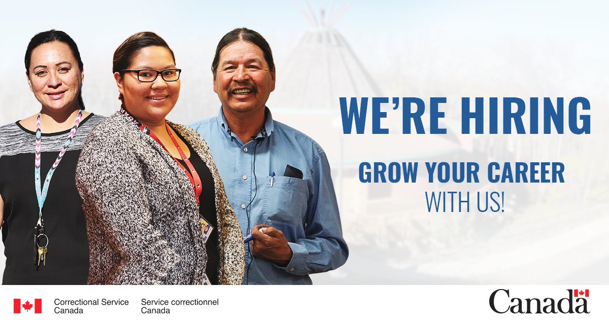 CSC_SCC_en's tweet photo. We’re hiring Indigenous correctional program officers across Canada. You now have until January 4, 2022 to apply. Don’t miss your chance to help guide, motivate and encourage Indigenous offenders along their path to reintegration. Apply now! #CSCRecruiting https://t.co/PQjgvLhaLv https://t.co/7BS6VJU7dK