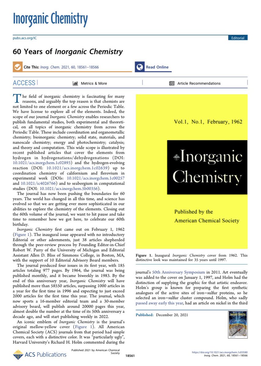 An Editorial not to be missed!  <a href="/InorgChem/">Inorganic Chemistry</a>