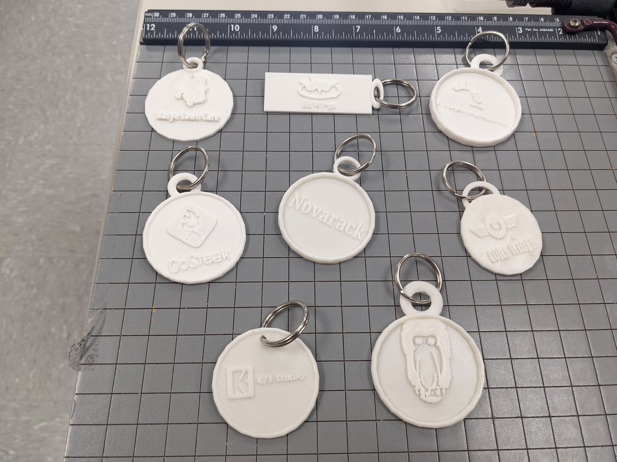 My 8th grade business class has been busy making keychains with their logos <a href="/sms_wildcats/">SMS Wildcats</a> #cps_practical_arts