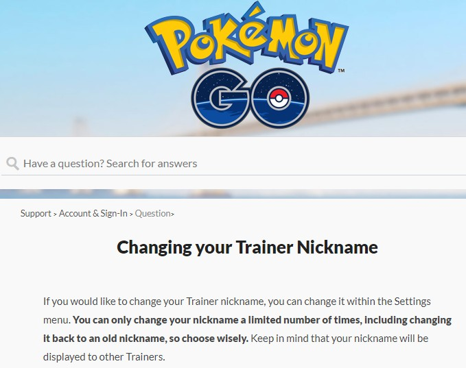 Your Niantic Profile — Pokémon GO Help Center