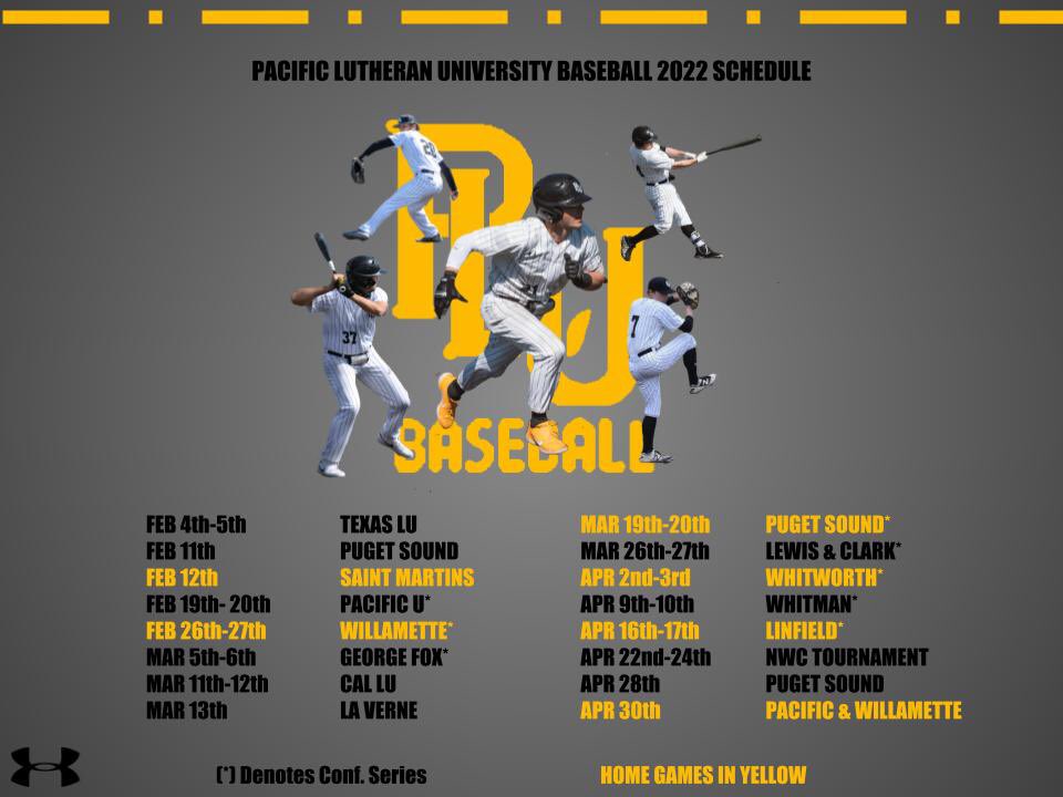 The 2022 Schedule is here!!
We travel to Texas and California this year and get to play UPS at Cheney Stadium on April 28th