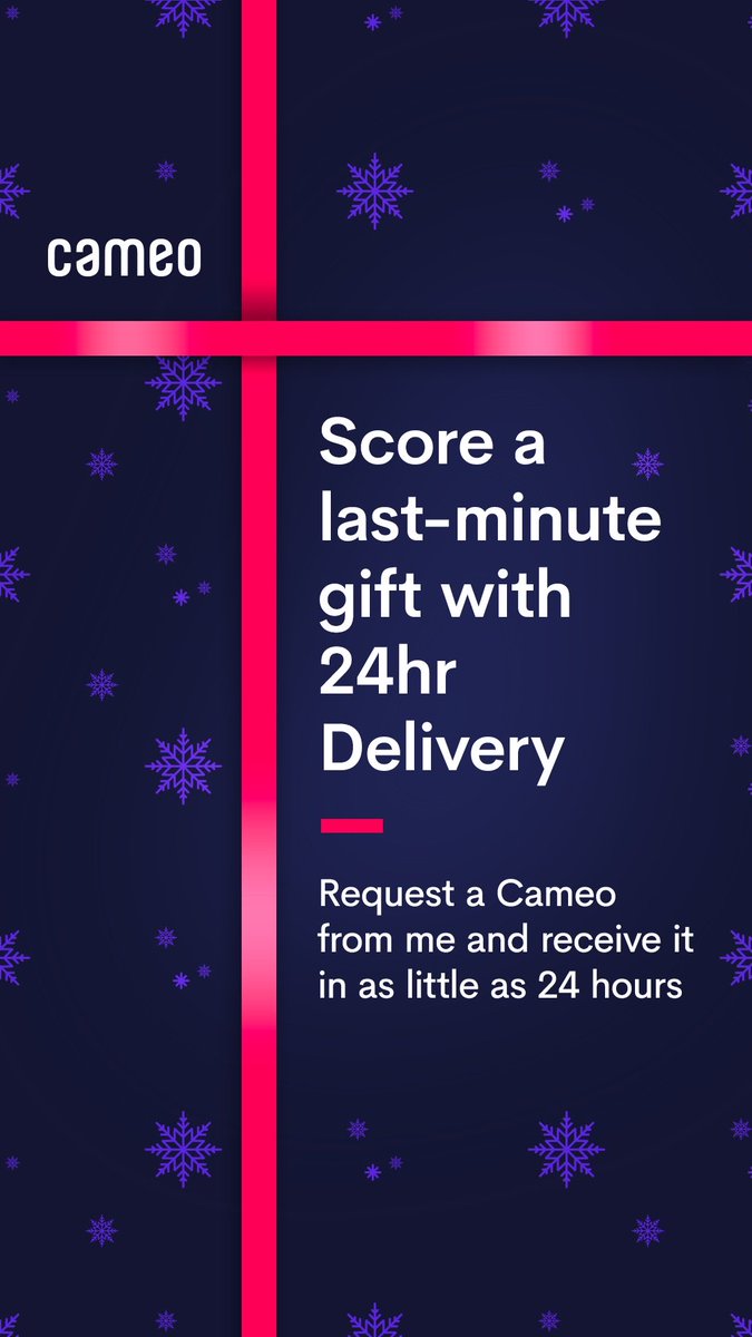 Late on holiday shopping? Request a personalized video from me. v.cameo.com/e/vVRO8LEm9lb