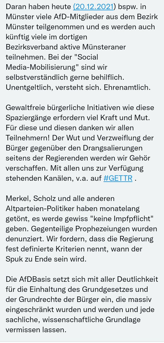 gundel_gaukeley's tweet photo. @WN_Redaktion Unsere solidarischen Grüße gehen heute Abend wieder an alle friedlich-vernünftigen Freiheitskämpfer auf Deutschlands Straßen hinaus. Wir sind stolz darauf mit euch Seit' an Seit' stehen zu dürfen. #MS2012 #Münster #B2012 #Berlin #DD2012 #NBG2012 #LE2012 #AfD #Ungeimpft #2GBoykott https://t.co/3BOkEjZW5V