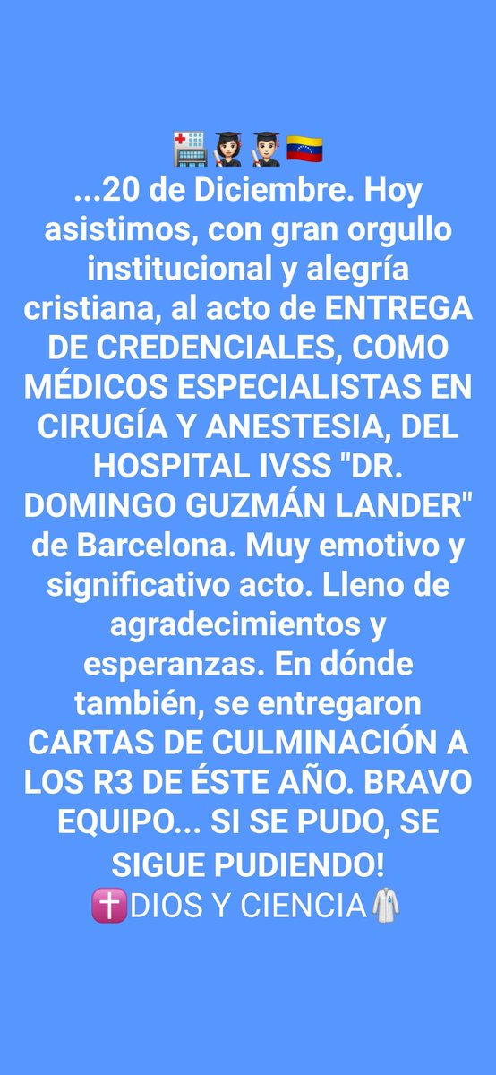 ZurbaranTrauma's tweet photo. #20Dic
@ivsslasgarzas @ivssoficial @ivssguaraguao @ivssmartibuffil @HospiRazettiBna @saludanzoficial @MagaGutierrezV @luismarcanos Por aquí también estamos trabajando duro y con mucho amor, profesionalismo y en equipo; para fortalecer y ampliar la atención de nuestros pacientes! https://t.co/i9CZDhMolU
