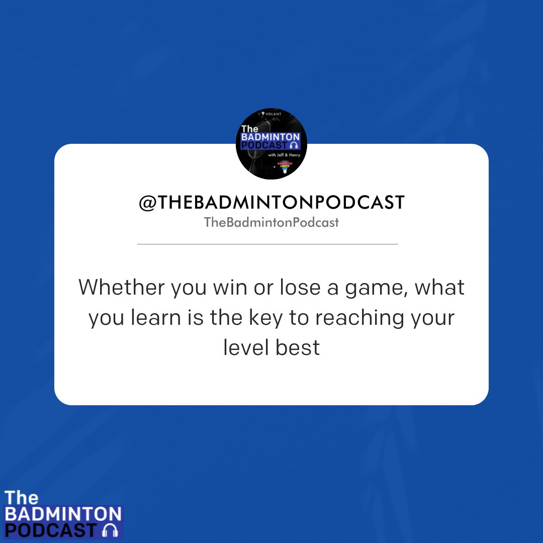 thebadmintonpod's tweet photo. Be a champion in victory and defeat! 🏆
.
.
.
.
.
.
.
.
#welovebadminton #badmintonstory #badmintonsport #badmintoncoaching #podcastspotify #supportbadminton #podcastingwithpurpose #badmintonclub #badmintontournament https://t.co/lIKWaJlczj