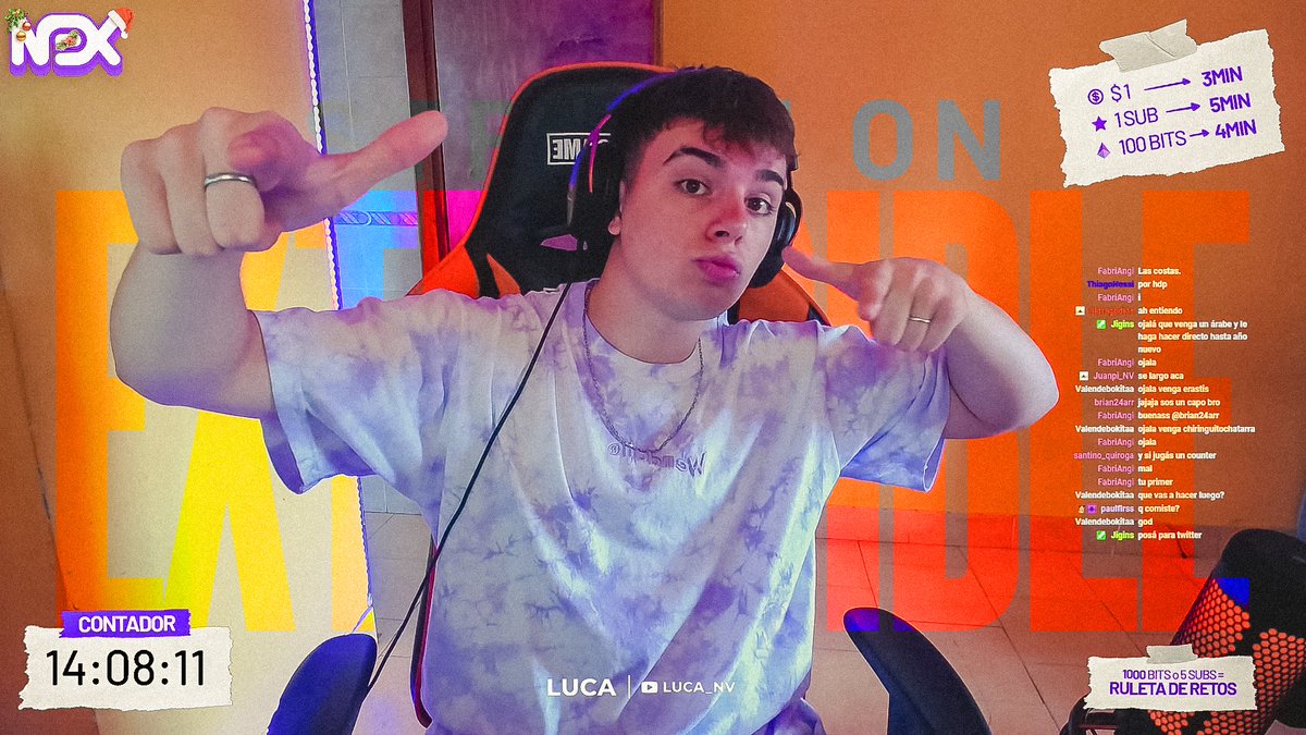Miren que feliz está... ojalá llegue un árabe y lo haga stremear hasta año nuevo. 
twitch.tv/luca_nv