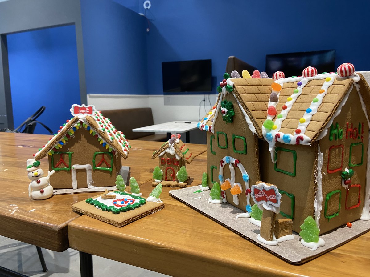 ResolutionMed's tweet image. Gingerbread house construction comes naturally to us here at Resolution Medical... We are engineers after all!

Here is our winter village fit with a curling rink and warming house.
#Gingerbread #Gingerbreadhouse #HappyHolidays #companyculture