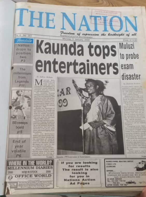 It's December. Great memories for those good old days when there was MBC's Entertainers of the Year award ceremony. In December, 1999 I won as an Entertainer of Entertainers - the overall award. 

It's been a long journey, of hills and valleys.

<a href="/NationOnlineMw/">NationOnline</a>