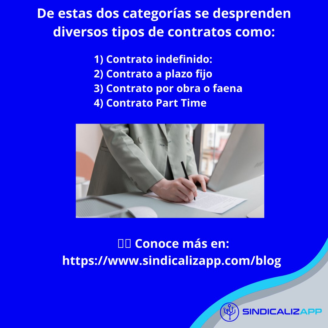 sindicalizapp's tweet photo. 👉 CONOCE LOS TIPOS DE CONTRATO: El Artículo 6 del Código del Trabajo define 2 grandes categorías del que se desprenden otros. #cutchile #latamgremial #gremial #dirigentes #sindicalizapp #sindicato #sindicatoschile #trabajadores #cut #sindical #mundosindical #sindicatosdechile https://t.co/CovMtGJsvV