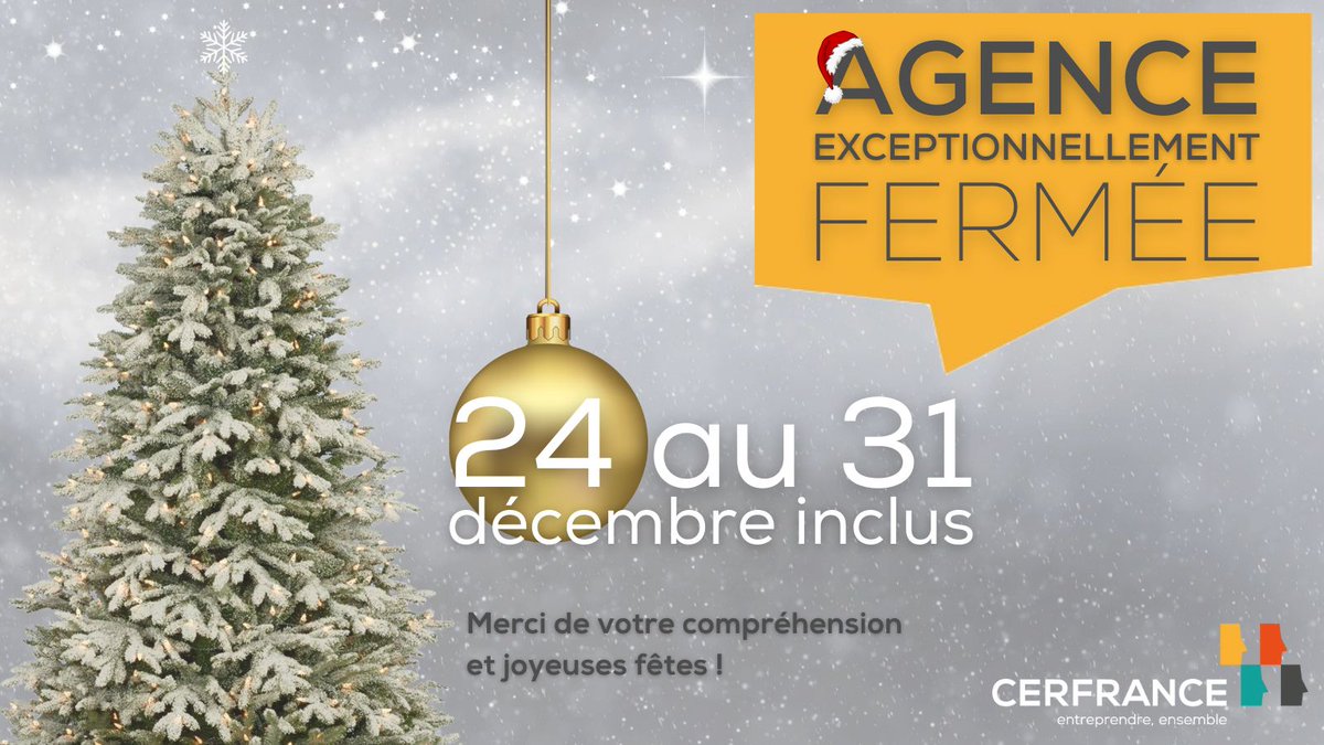 AurelieLittoral's tweet photo. ❄️ L'agence #LesAchards sera exceptionnellement fermée du 24 au 31 décembre 2021 ❄️ https://t.co/fKNO7sxB3q