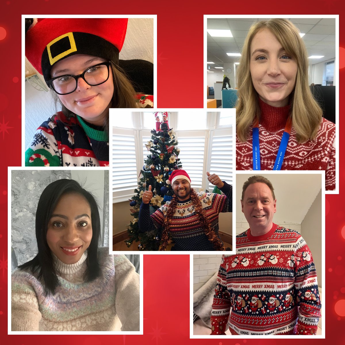 1StopFranchise's tweet photo. Our head office franchise team are all feeling in the Christmas spirit today! With 5 days to go until the big day, the countdown is on! 

#Christmas #Franchise #HeadOffice #Festive https://t.co/dLO3OCzIwc