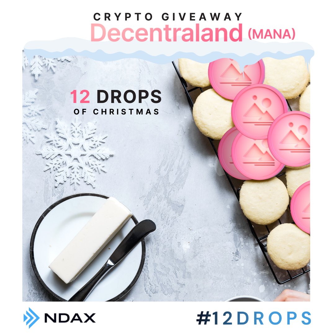 ndaxio's tweet photo. Sharing some positive energy and healing power here's a sugary-sweet treat for you today! Simple like a sugar cookie, you can win $300 worth of $MANA.

❤️ Like and RT
🍪 🍪 🍪Tag 3 friends 
🎁 Use #NDAX #12Drops #MANA

Winner must be a verified NDAX user and randomly selected. https://t.co/oBAhyCd79u