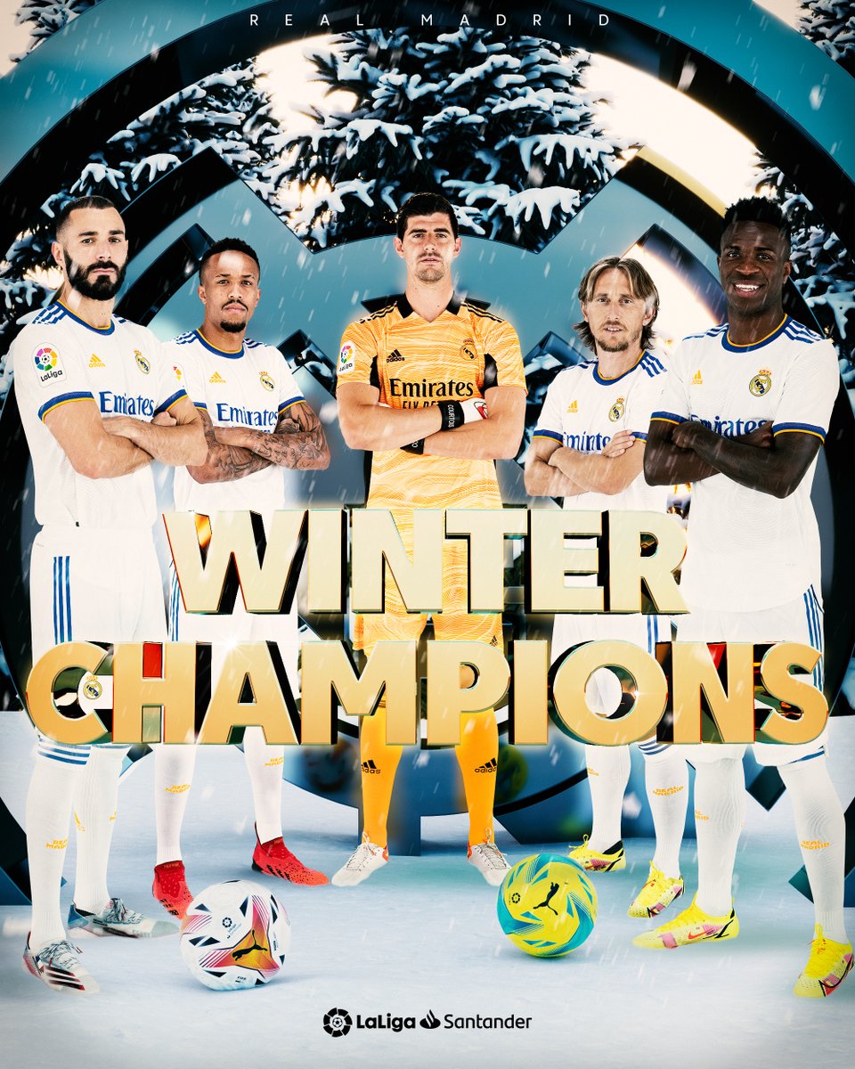 💜 ℂ𝔸𝕄ℙ𝔼𝕆́ℕ 𝔻𝔼 𝕀ℕ𝕍𝕀𝔼ℝℕ𝕆 💜

¡El <a href="/realmadrid/">Real Madrid C.F.</a> terminará LÍDER la primera vuelta de #LaLigaSantander!