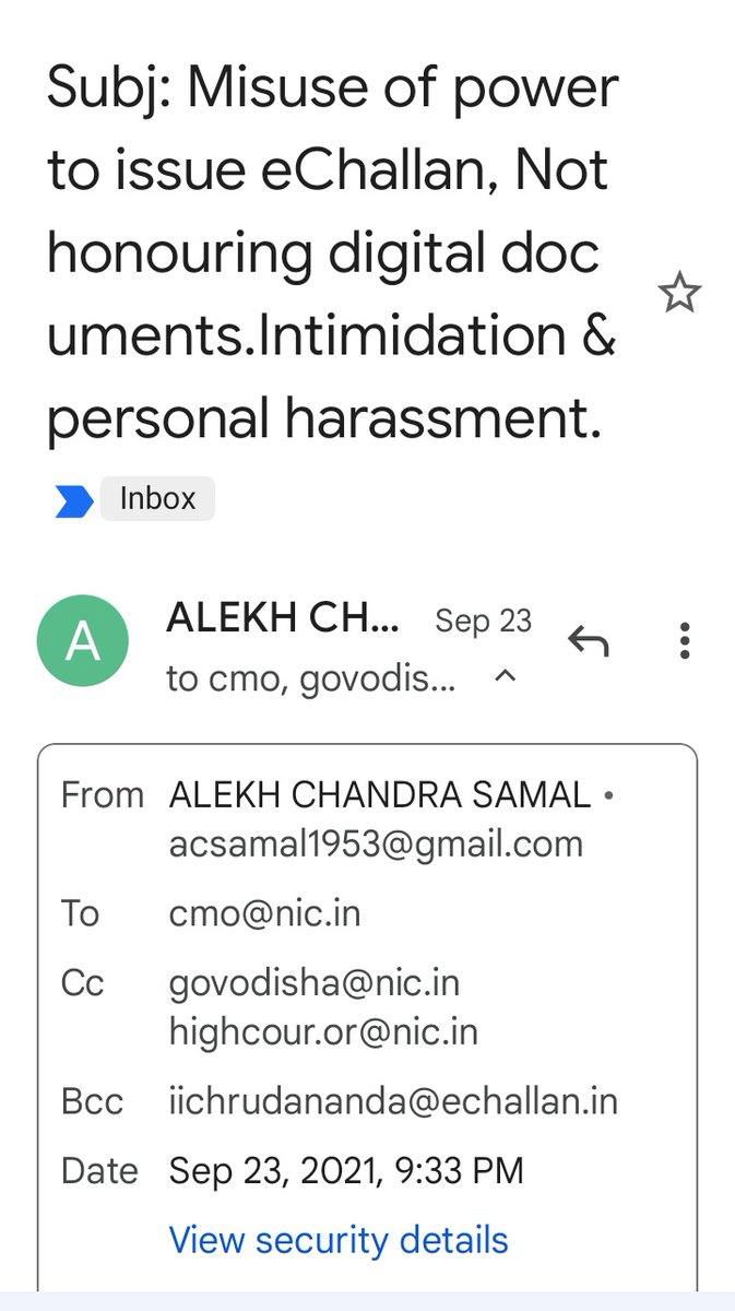 acsamal1953's tweet photo. Arbitrary issue of eChallan, digital documents not honoured.Intimidation &amp; personal harassment to senior citizen driving personal car on National Highways and intimidation on false grounds. Objection made &amp; Grievance raised on cpgrams portal remain unresolved till date. https://t.co/9WnayiCfNP