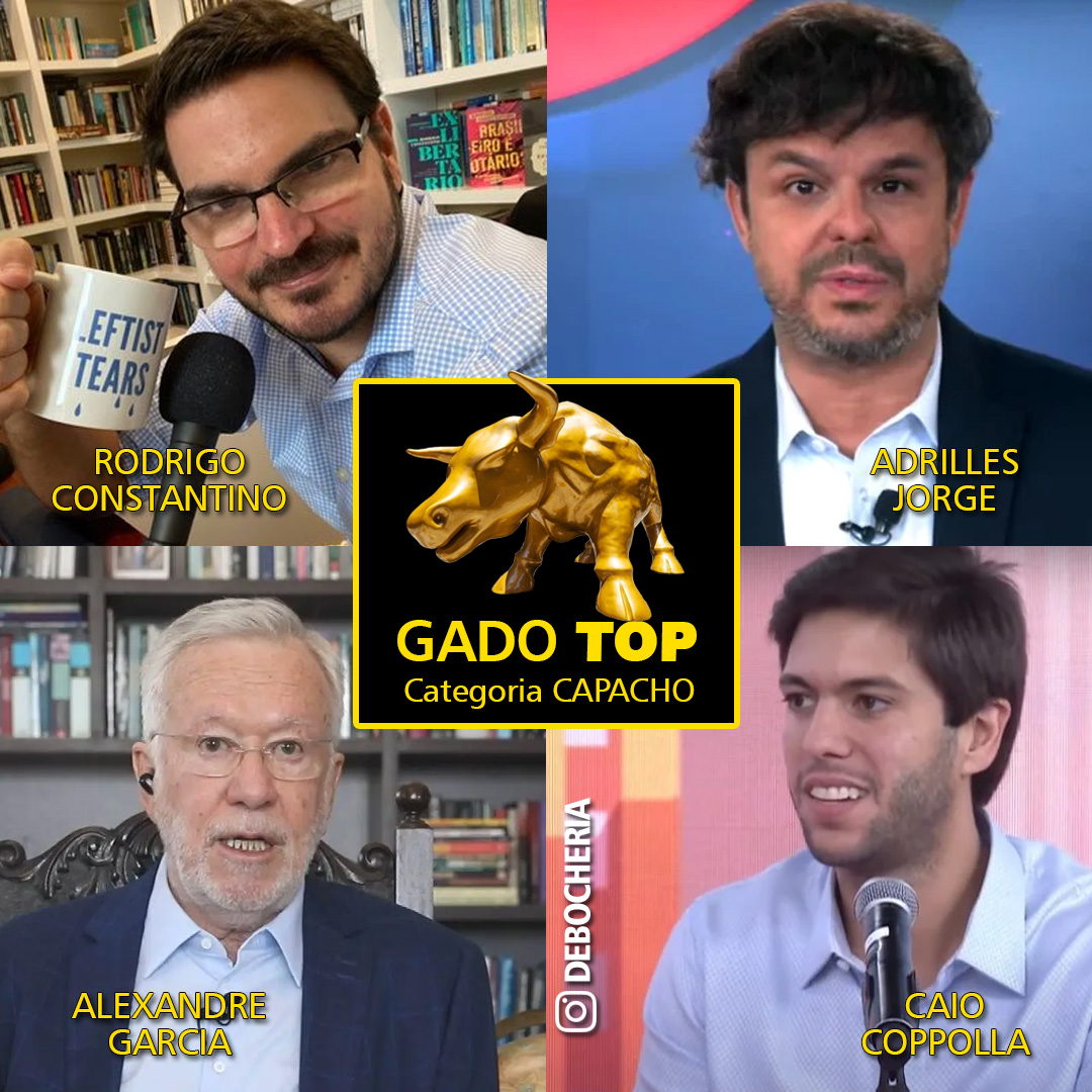 debocheria's tweet photo. Neste ano de 2021, criamos o prêmio GadoTOP, que vai eleger os bolsogados mais top do Brasil. Quem elege é o público! Confira os indicados na Categoria Capacho, que premia o maior puxa-saco da Bozoroca https://t.co/tDWn7rYe9P