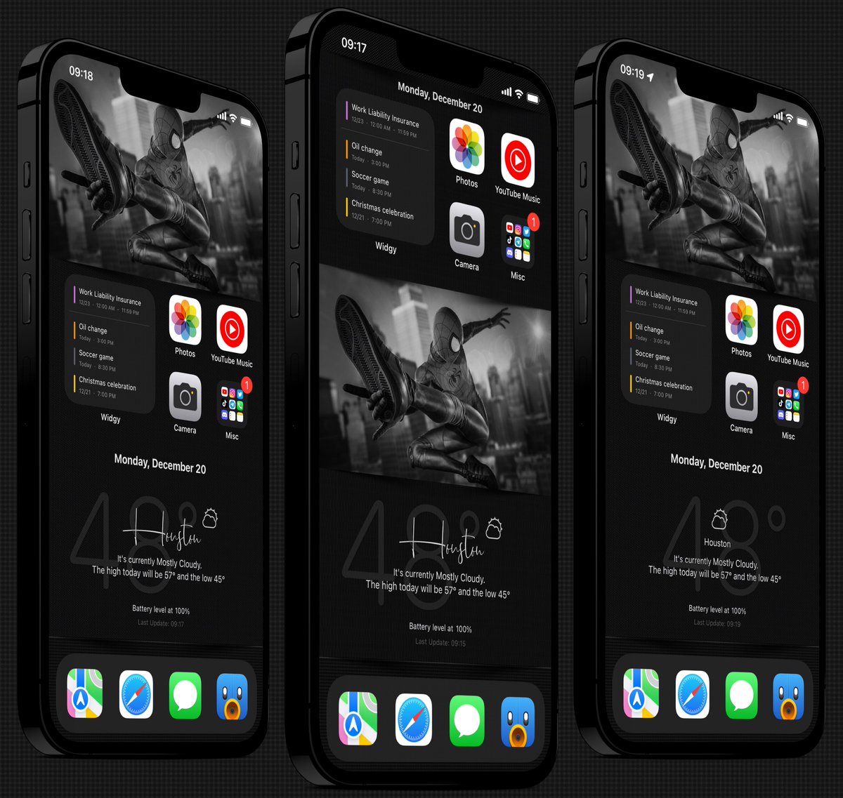 Kothuq's tweet image. BK&apos;s_BLK #WeatherHTML HS themes are now available. Link in my bio.. 
Credits where credits are due
@screenshot_pro 
#ios153 #nojailbreak