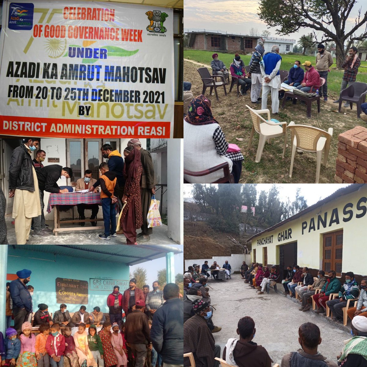DMReasi's tweet photo. Celebration of “Good Governance week” started in #Reasi

“Delivery of services at door step”

#GoodGovernanceDay #AmritMahotsav #PrashasanGaonKiAur
#JammuAndKashmir https://t.co/tqIHUvp2Dz