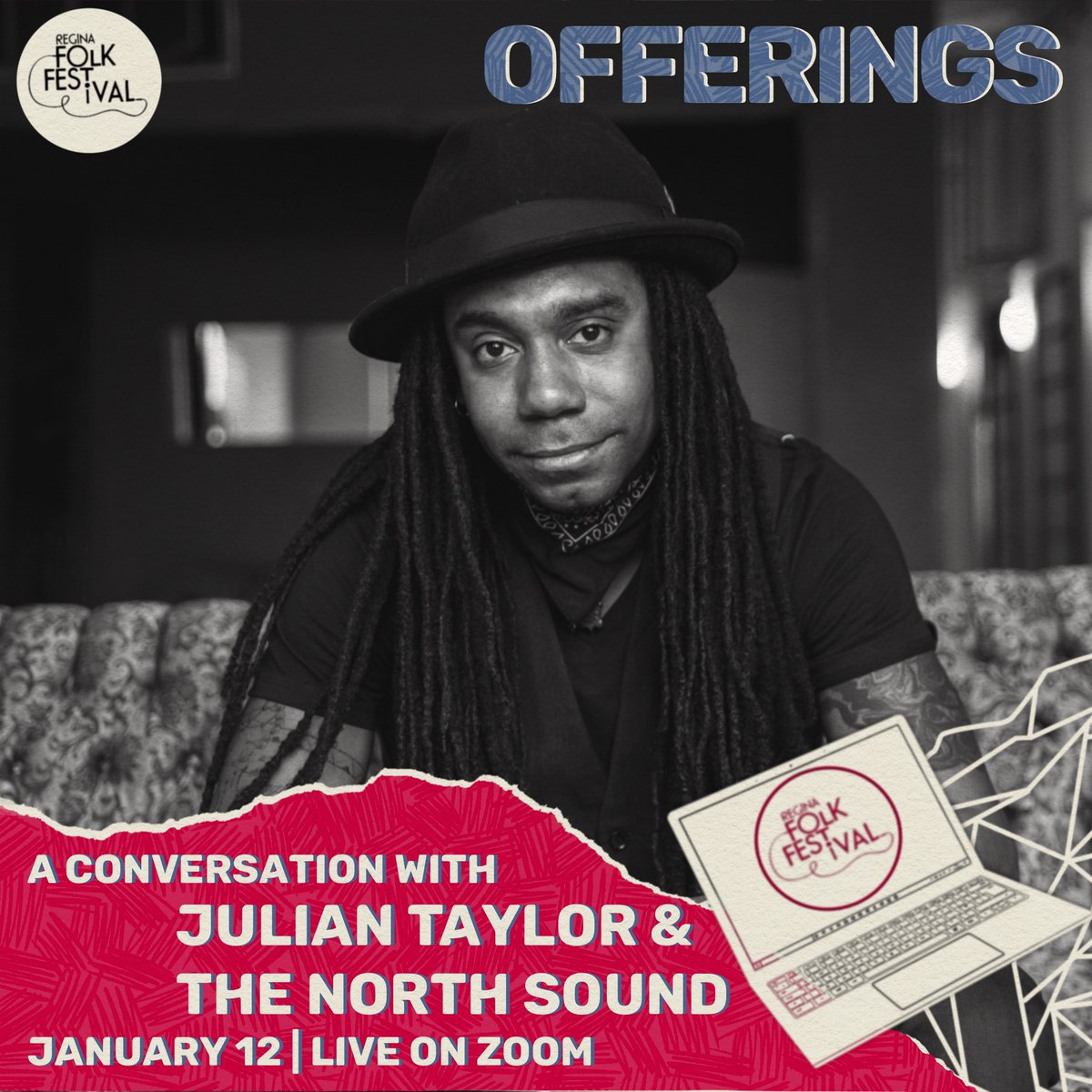 ReginaFolkFest's tweet photo. What could be better than a conversation with extraordinary songwriters @jtaylorband and @thenorthsoundsk? On Jan. 12th as part of Offerings, we are excited to announce that we will be hosting these two incredible artists. RSVP for free https://t.co/kncGizAnP6 https://t.co/DdavimIHbT