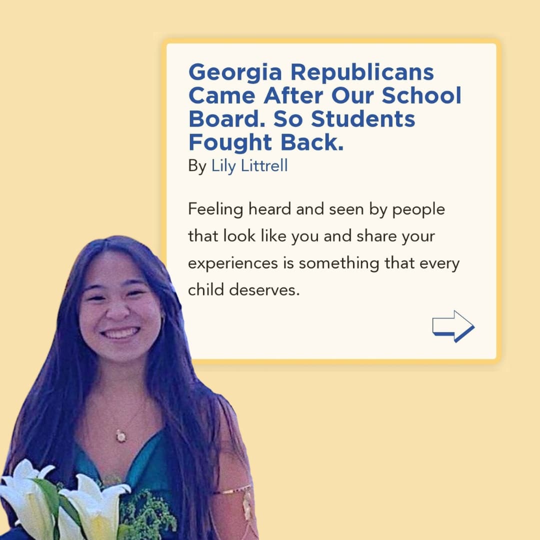 Lily!!! Killing it! Read her words as a student combatting racist politicians attacking our children &amp; schools. A stellar op-ed from a stellar young organizer!

<a href="/BisforBerkshire/">Jennifer Berkshire</a> <a href="/LittrellLily/">lily believes in collective power</a> <a href="/AJCGaPolitics/">AJC Georgia Politics</a>