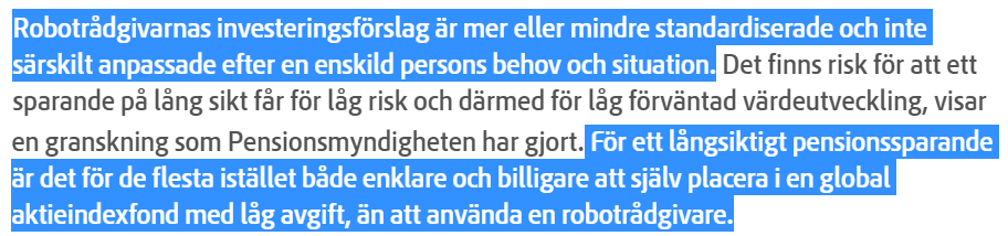 shallenius's tweet photo. @JSkarman Gillar att en statlig myndighet tycker svenska folket ska ta mer risk på lång sikt, helt rätt 👍 ...om jag får generalisera🤔 https://t.co/ywxbjPe7YA