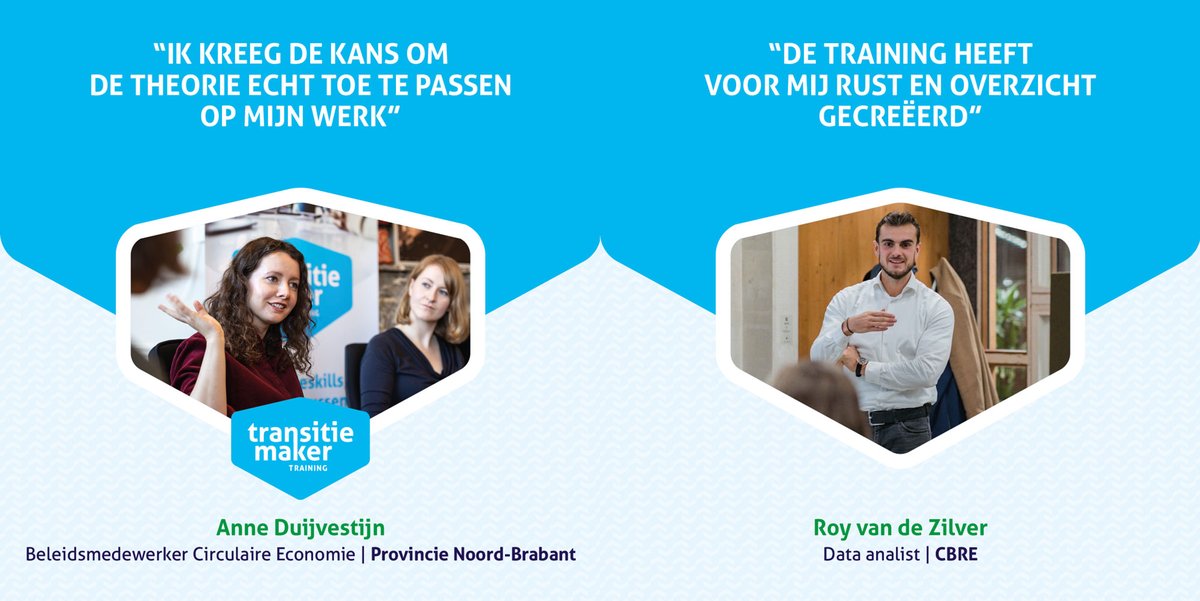 Wat voor rol kun je spelen in transities #duurzaamheid en #rechtvaardigheid je carrière pas net is begonnen? Daar hebben we met <a href="/Squarewise/">Squarewise</a> en <a href="/SustainMotion/">SustainableMotion</a> een training voor ontwikkeld: Transitiemaker Training >
transitiemaker.nl

Dit is wat je voorgangers ervan vonden: