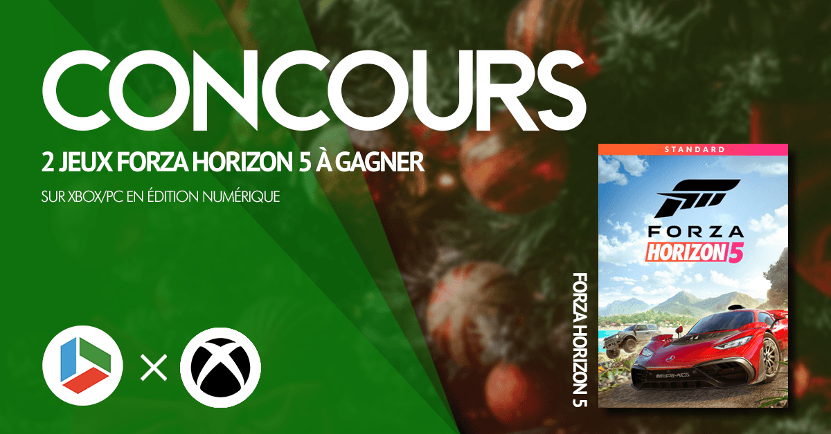 jvfrance_com's tweet photo. 🎄 #CONCOURS SPÉCIAL NOËL 3 🎄

2 Forza Horizon 5 sur #XBOX et #PC à gagner ! 🎁

Pour participer : 

- RT 🔁
- Follow ✔️@jvfrance_com et @XboxFR

2 gagnants TAS
Fin du concours le 26/12 à 23h59 ⏱️

#Giveaway #JeuConcours https://t.co/JRd0b2n92H