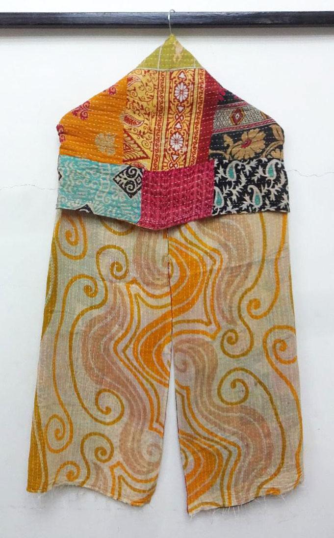 New Indian Cotton Kantha Fashion Scarf Reversible Bohemian Handmade Hijab Band SU09