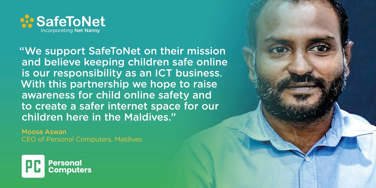 SafeToNet's tweet photo. We are excited to announce our partnership with @pcMaldives. Personal Computers is the largest and most trusted ICT vendor &amp; solutions provider in the region. Going forward, Personal Computers will be the exclusive distributor for our Net Nanny. Read more: https://t.co/C8AfqRhyiz https://t.co/mJAbxdv6xO
