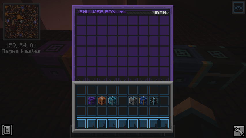 pyrolusite_'s tweet photo. Always been partial to the Iron Shulker Boxes mod. You want bigger storage ? Earn it. Reach the End. So I made a very tech-y texture and gui replacement for them. (the one with the black rods is a vanilla shulker box) https://t.co/nrAo0lmrd3