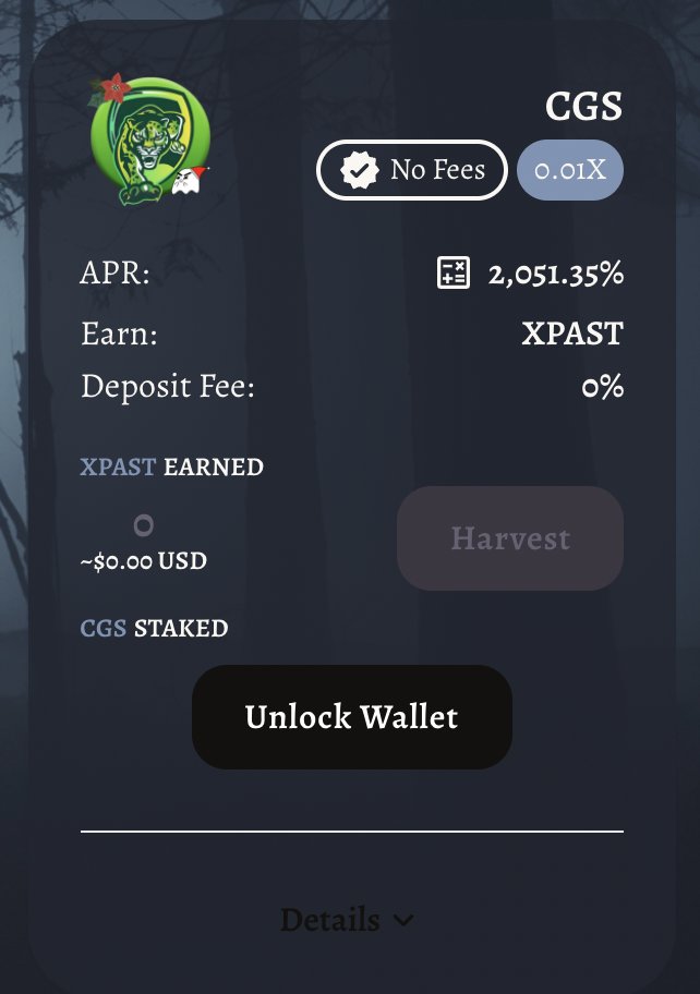 BooXmasPast's tweet photo. 🌲🎁 XMAS PAST OFFICIAL PARTNERSHIP 🎁🌲

Our pools with $CGS and stake $XPAST to earn $CGS is now live!

@cougarswap 

#FTM #YieldFarming #DeFi https://t.co/TDfVXS0Fif