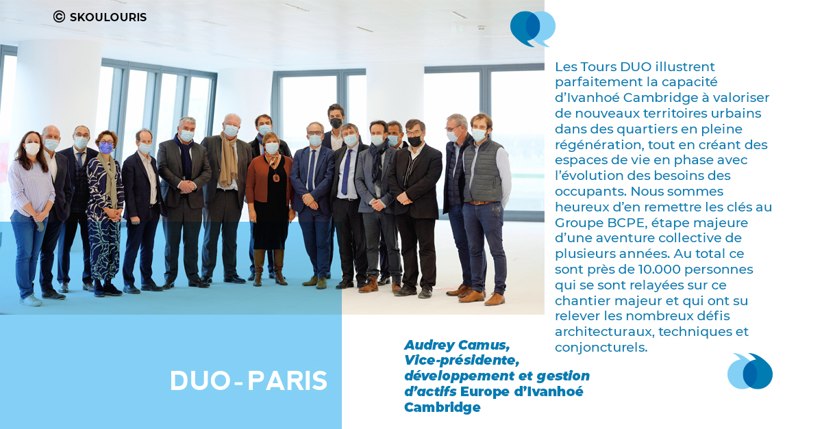 ToursDUO's tweet photo. Nous sommes fiers d’avoir livré les bureaux de DUO au @GroupeBPCE.
Audrey Camus, Vice-présidente, développement et gestion d’actifs Europe d’@IC_Comms, revient sur ce projet emblématique.
Merci à nos partenaires @ateliersjnouvel, @Hines, @VINCIConstrucFR et @artelia https://t.co/trpXfLXvq3