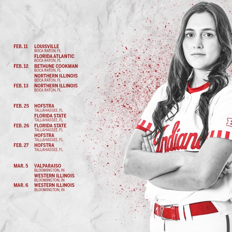 IndianaSB's tweet photo. 👀 The 2022 Indiana softball schedule is set!

📝 https://t.co/9DH1Hk2GI8
🗞 https://t.co/8USURtgilK