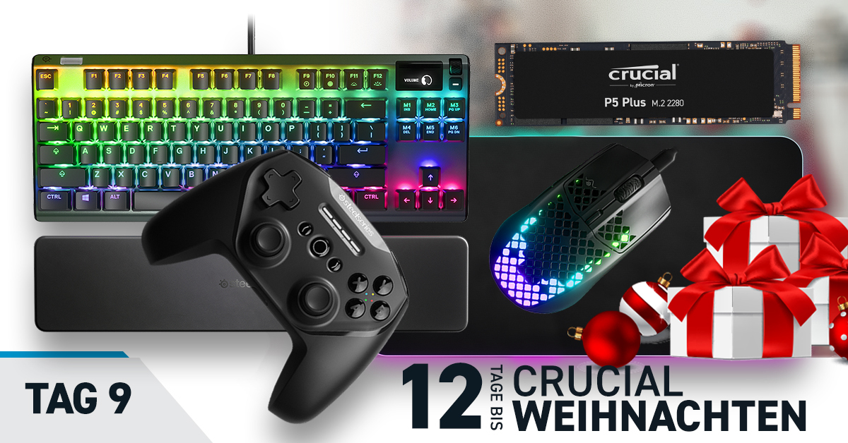 CrucialGermany's tweet photo. Tag 9! ✨ Dank @SteelSeriesDE haben wir heute eine kabelgebundene Aerox 3 Maus, Apex Pro KB, QCK Prism Pad und den Stratus Duo Controller für euch!
Wenn du nur eines wählen könntest, was würdest du nehmen? 😍 P5 Plus inkl.!

So kannst du ALLES gewinnen 👉 https://t.co/BggzHkbG4b https://t.co/puK9ewHDY2