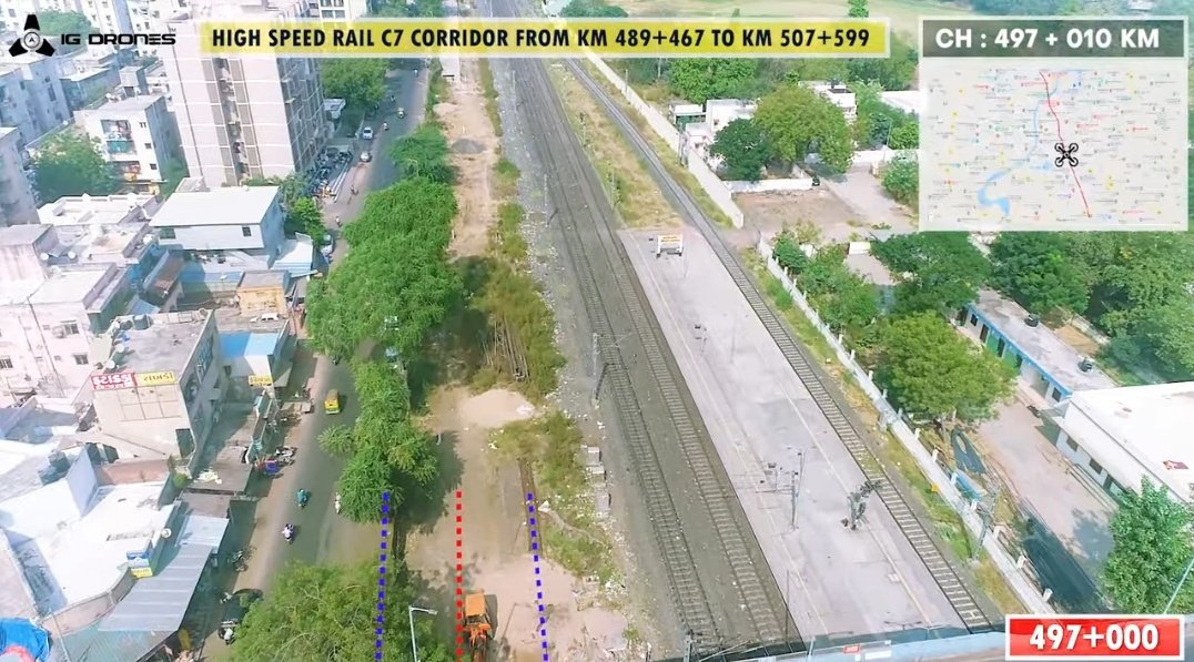 Mumbai Ahmedabad bullet train project (HSR) drone monitoring done by IG drones 
#mumbai
#Ahmedabad
Image courtesy: IG drones YT