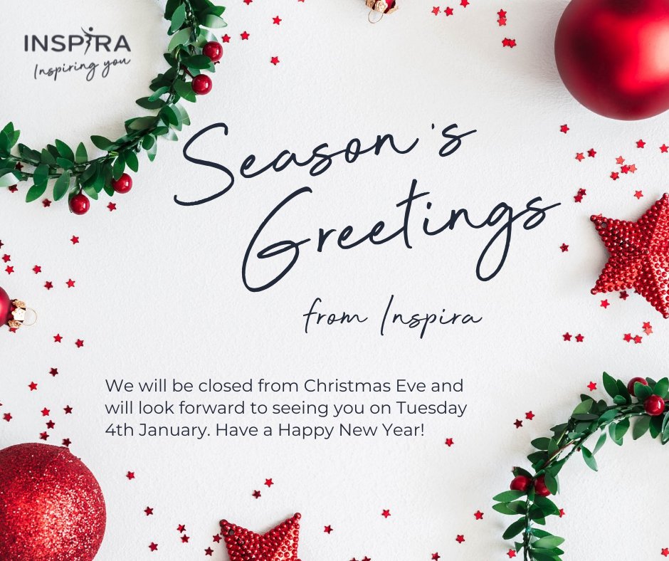 inspiraforlife's tweet photo. Our hours over the holiday season… 

Our offices will be closed from 5pm on Thursday 23 December and our phone line will be closed from 1pm on Friday 24 December, until our return at 9am on Tuesday 4 January 2022.

🎁🎄 Season’s Greetings from the Inspira team 🎉🎊 https://t.co/iuQas4wP8V