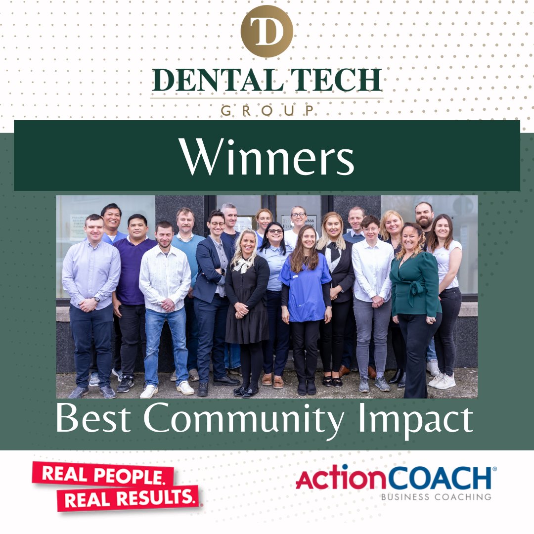 dentaltechgroup's tweet image. We are delighted to announce that Dental Tech Group won an award in Medium Business on Best Community Impact.  We want to leave our appreciation to our CEO, @BevinMahon , she leads our team remarkably.
Huge thank you to @ActionCoachIRL  for supporting Irish business!