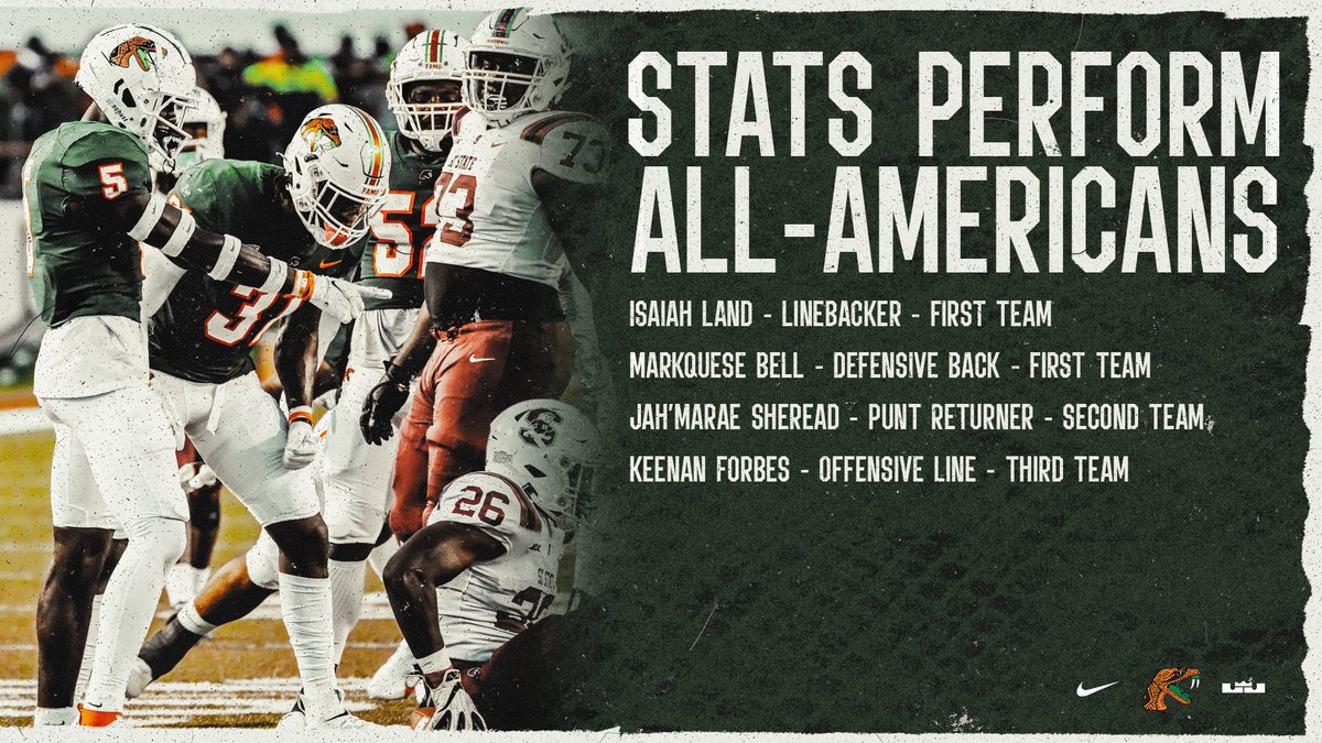 Rattlers lead the way for all HBCUs with four FCS Stats Perform All-Americans.

📰 bit.ly/3efckJ6

#FAMU | #Rattlers | #LeaveNoDoubt