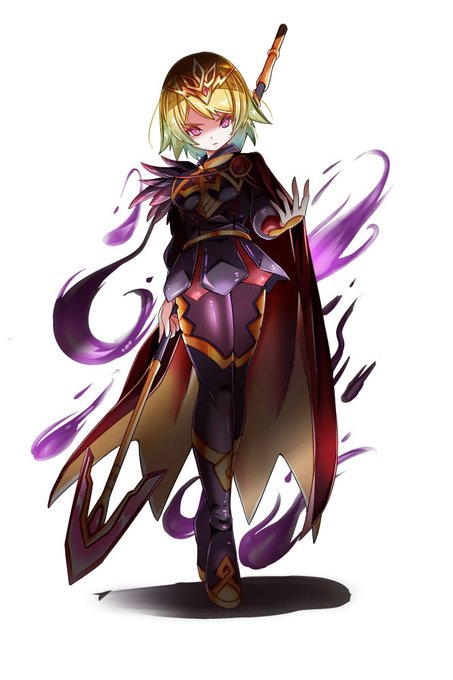 ソシャゲの後日に実装される新キャラの紹介イラスト風。石の貯蔵は十分か 