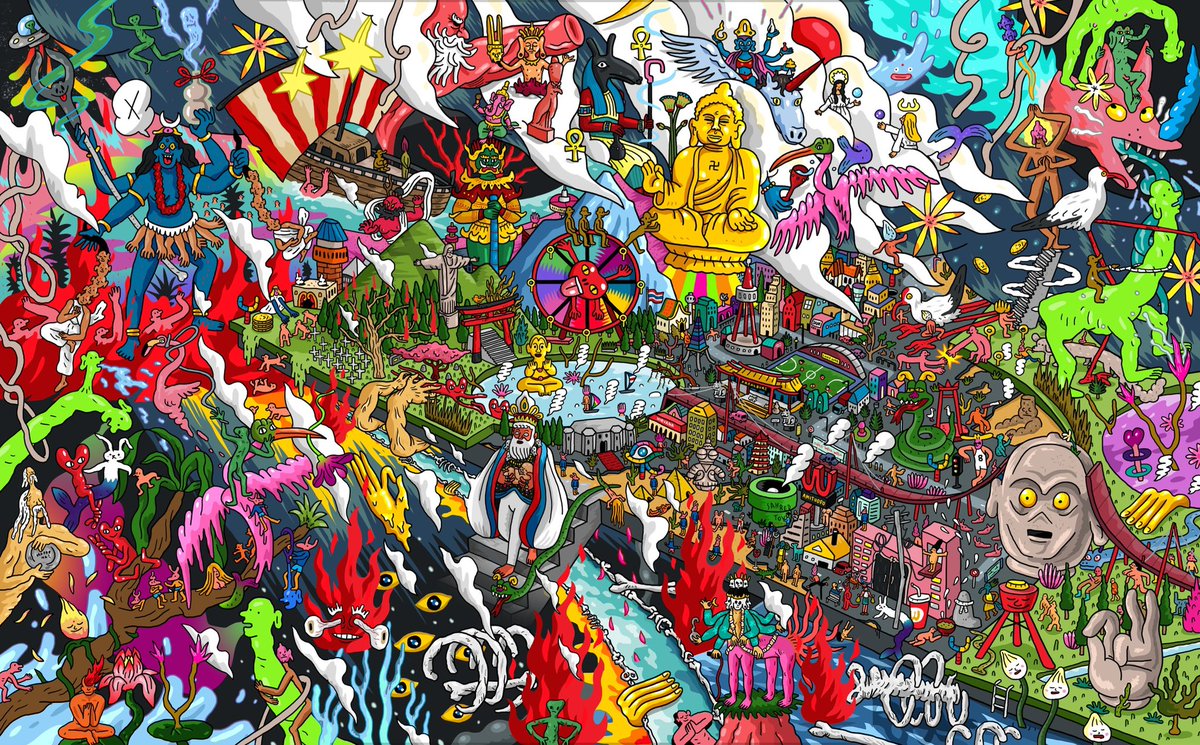 artnet's tweet photo. My name is @Vince_Van_Dough. I am a collector and artist who grew up on the internet.

Most things that people my age have collected in our lifetimes have been digital, art included. I will be sharing some of my favorite pieces with you today. To start…

Tri-World by @Sahred_toy https://t.co/kJu0QmDtpt