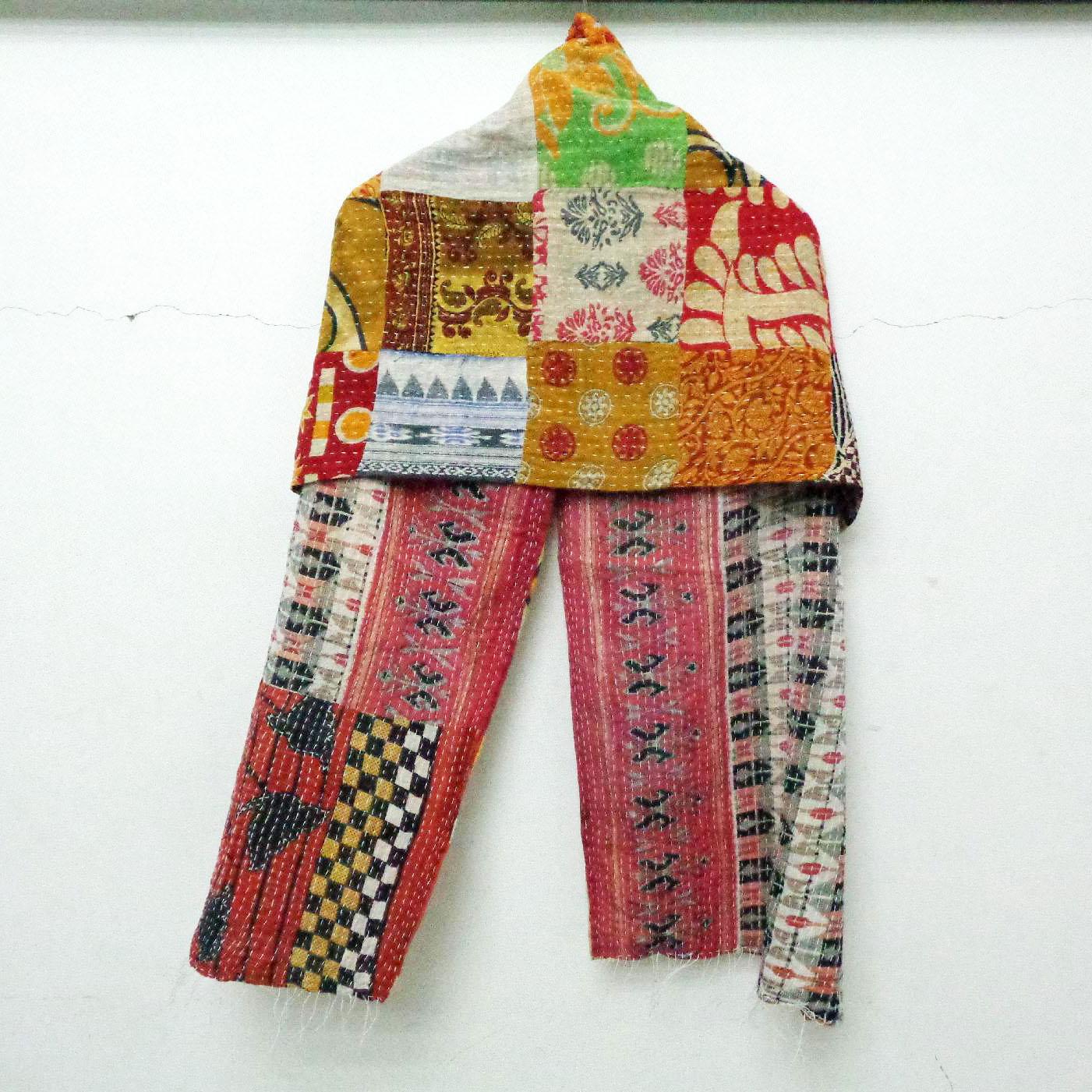 New Indian Cotton Kantha Fashion Scarf Reversible Bohemian Handmade Collar Wraps SU73