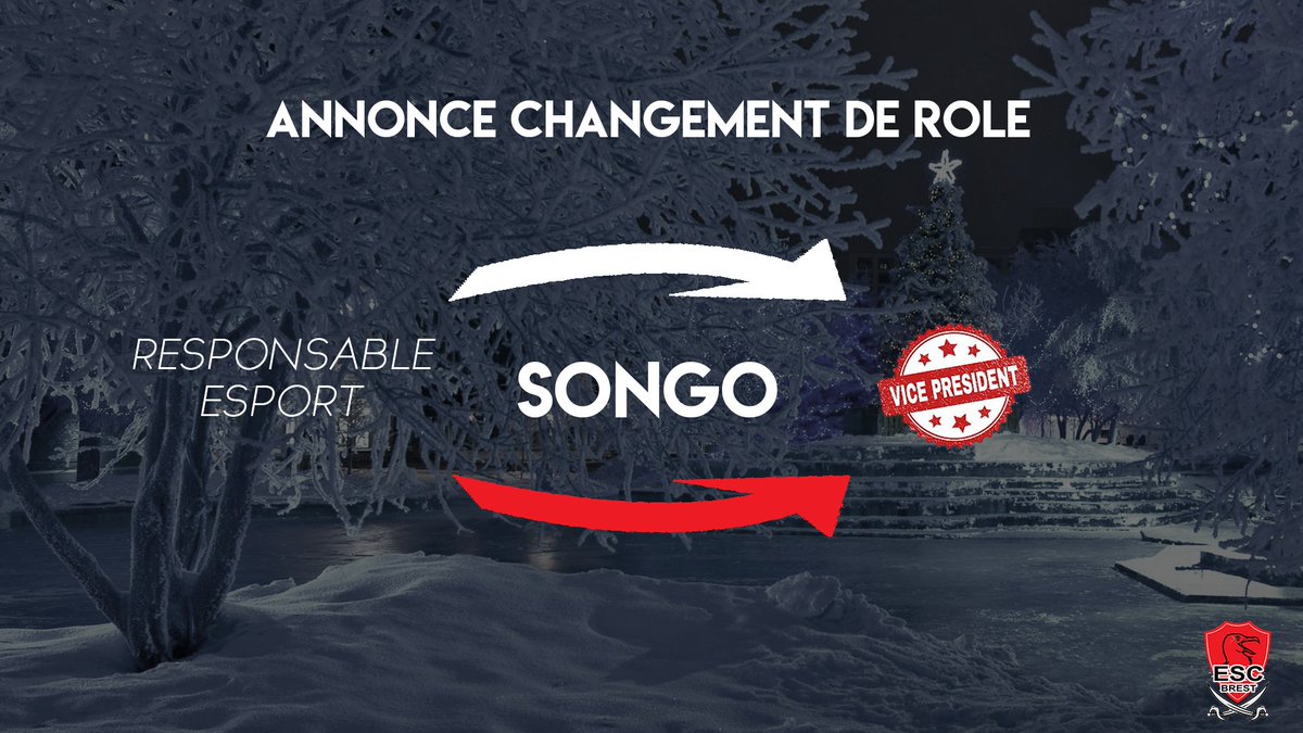 Brest_Esport's tweet photo. [#ANNONCE]

Gros changement pour l'ESC BREST.

@mariejouan2 cède sa place à @ESCBREST_Songo qui prend la place de vice-président de l'association. Félicitations pour cette promotion fortement mérité du à ton travail !

#ESCB2WIN https://t.co/3s07qUCxfp