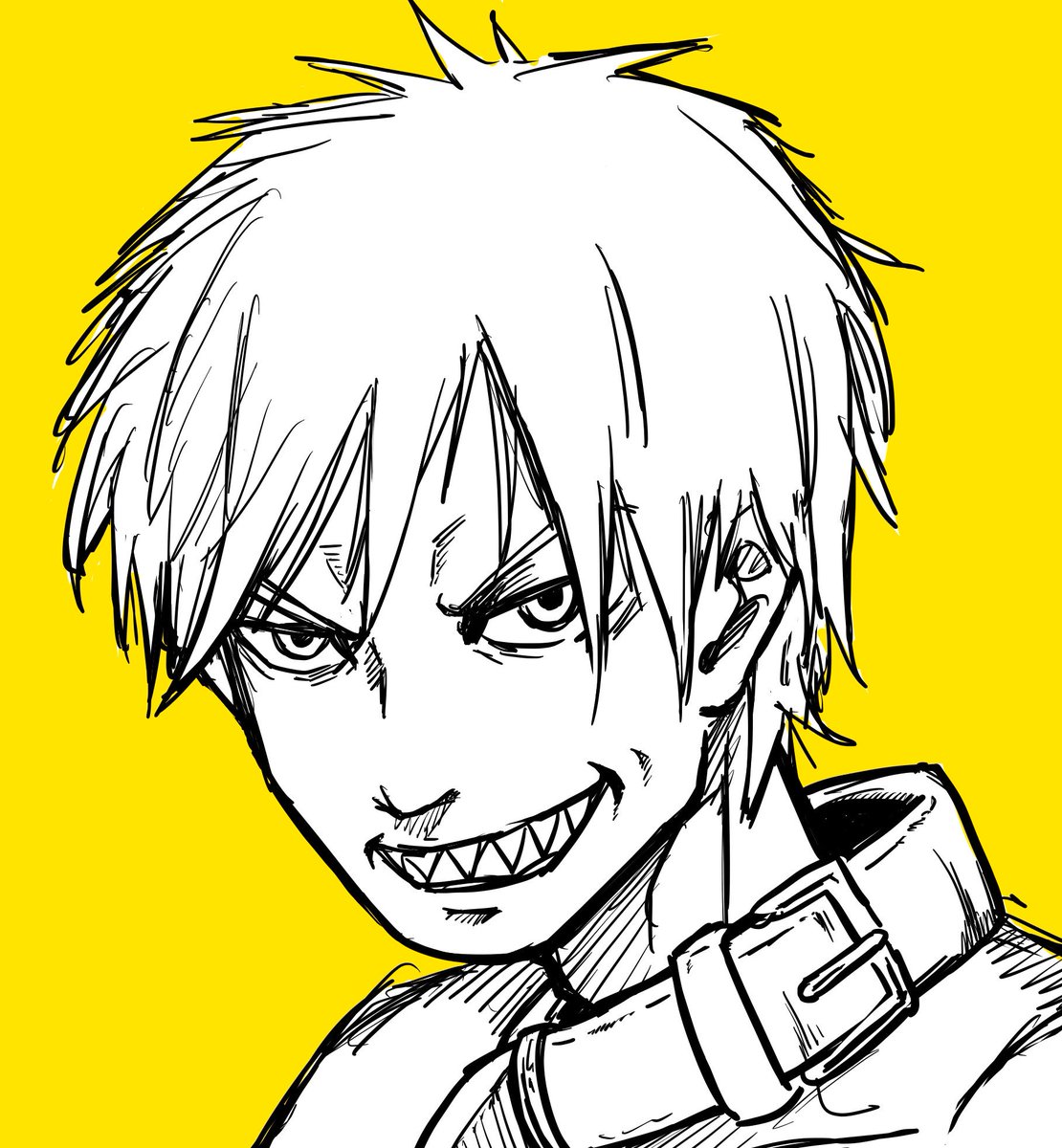 chelo925's tweet image. iPad練習用にチェンソーマン、デンジの落書き絵を描きました